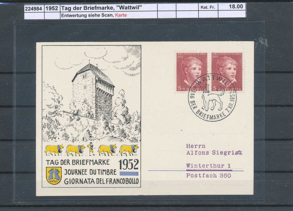 Prophila Collection Saarland 316 Briefmarke – Postfrisch MNH, 1952 Tag Der Briefmarke, Mit Pferde/Zebra-Motiv