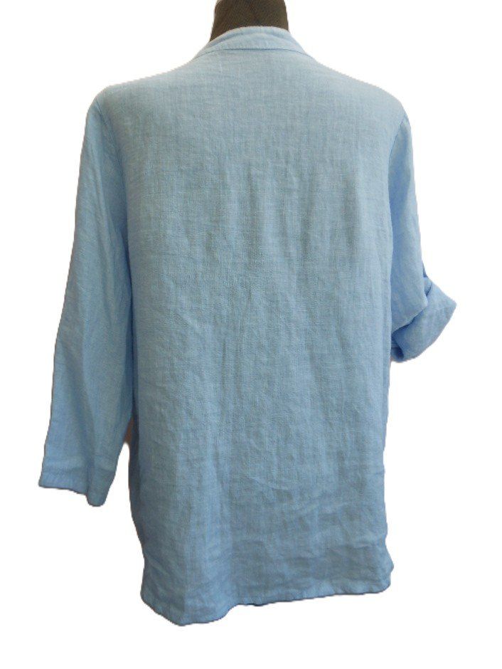 Camicette: ca. Gr. 40 42 LEINENBLUSE hellblau  s.Masse – Usato da Basel venduto da frausommerwind 3