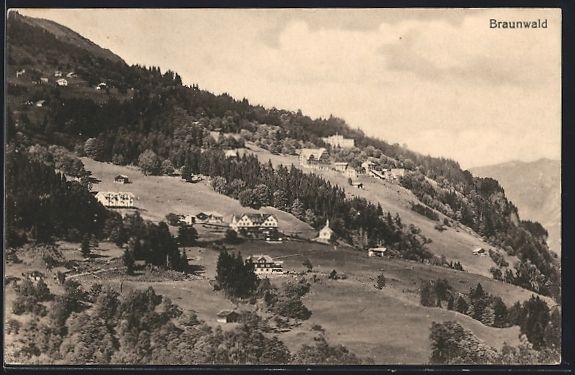 Cartoline postali: AK Braunwald, Teilansicht der Ortschaft – Usato da Berlin venduto da bartko-reher