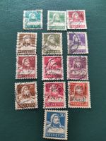 13 timbres Suisse tout différents buste de tell