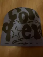 Strickmütze hellblau mit Schriftzug und Stern einheitsgrösse