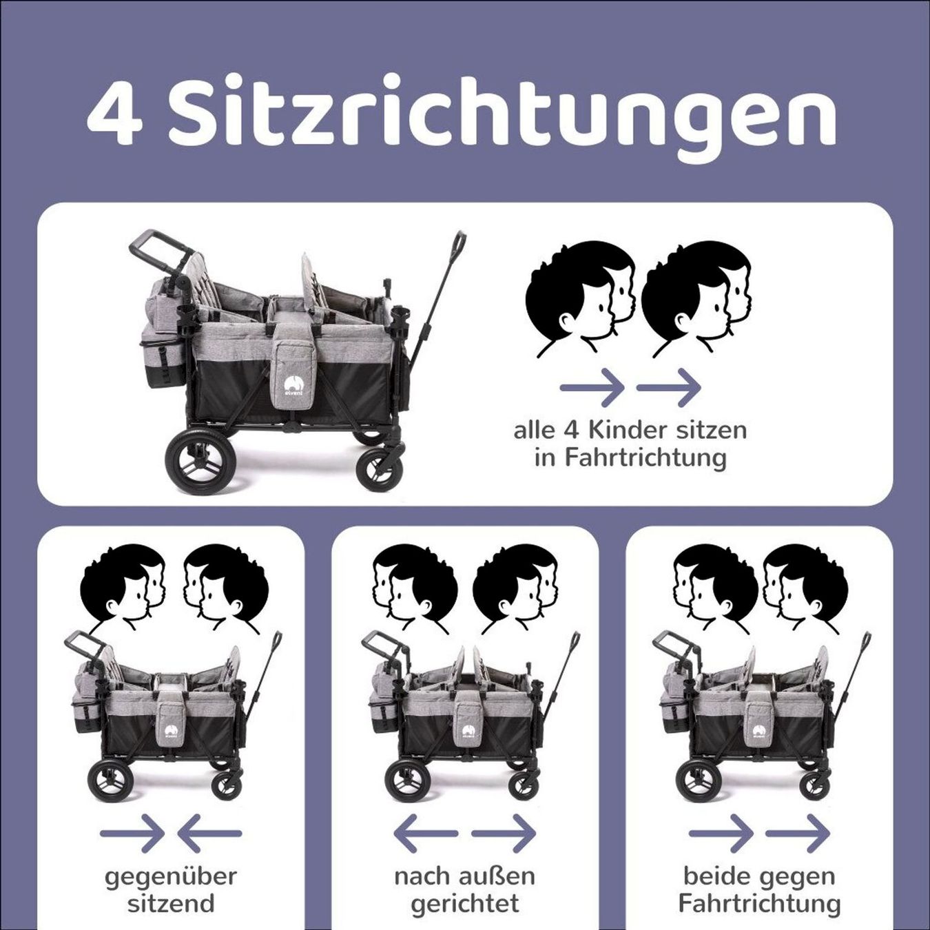 Fahrzeuge für Kinder: elvent ComfortPlus 4 Bollerwagen grau – Neu und originalverpackt aus Bottighofen von zaap 6