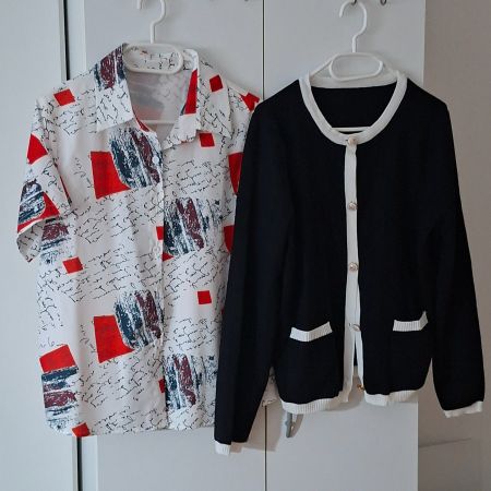 1 spezielles Jäckli  + 1Bluse gr L Neuwertig