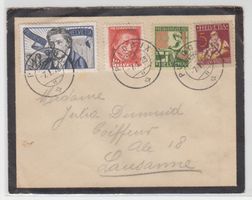 Pro Juventute 1927 sur carte