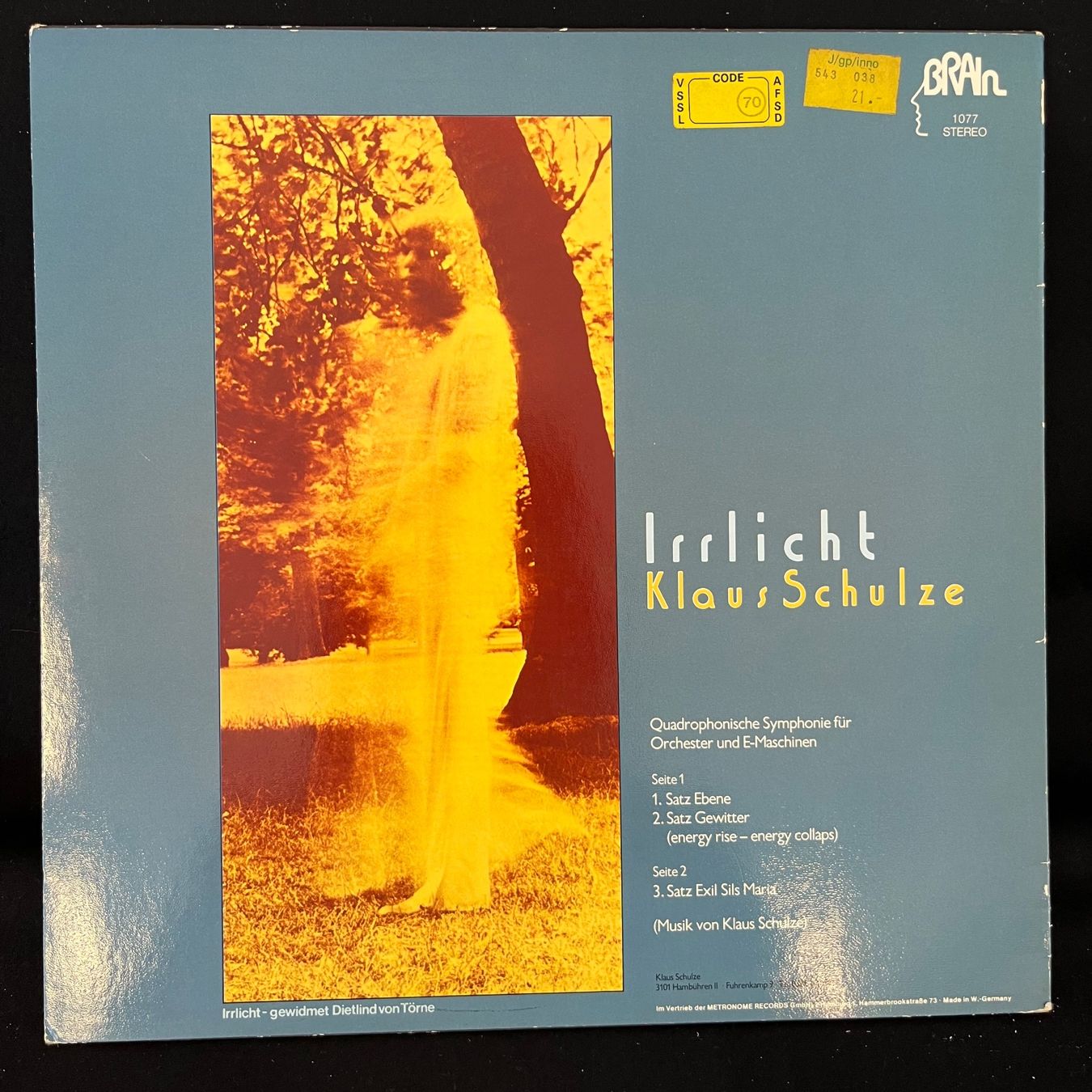 Schallplatten: Klaus Schulze / Irrlicht – Gebraucht aus St.Gallen von Out-take 1