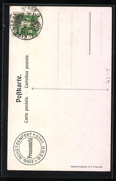 Cartoline postali: Bern, Eidg. Schützenfest 1910 – Usato da Berlin venduto da bartko-reher 1