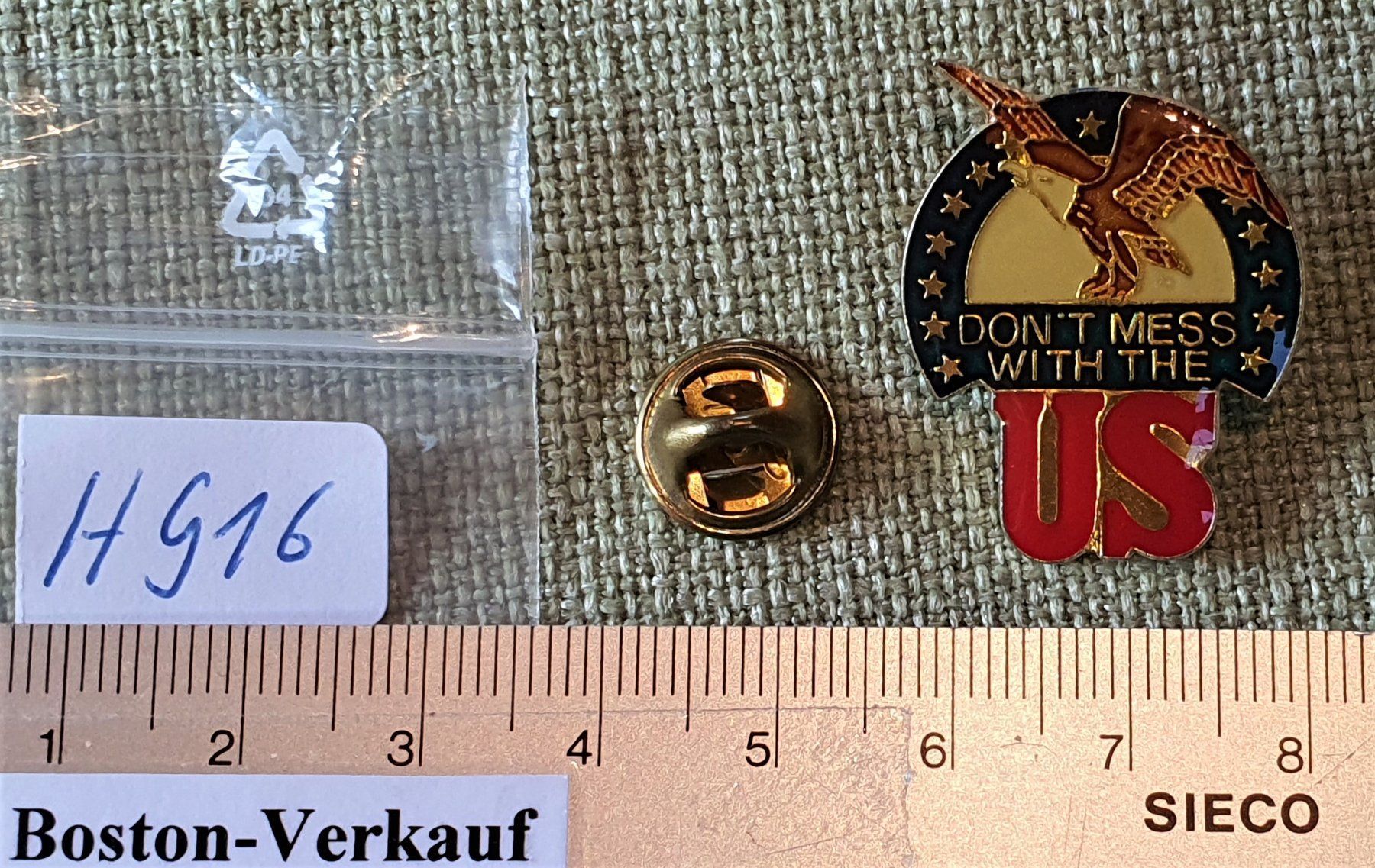 Placchette & Badge: H916 - Pin Adler Dont't Mess with the US – Usato da Reinach BL venduto da Boston-Verkauf 1