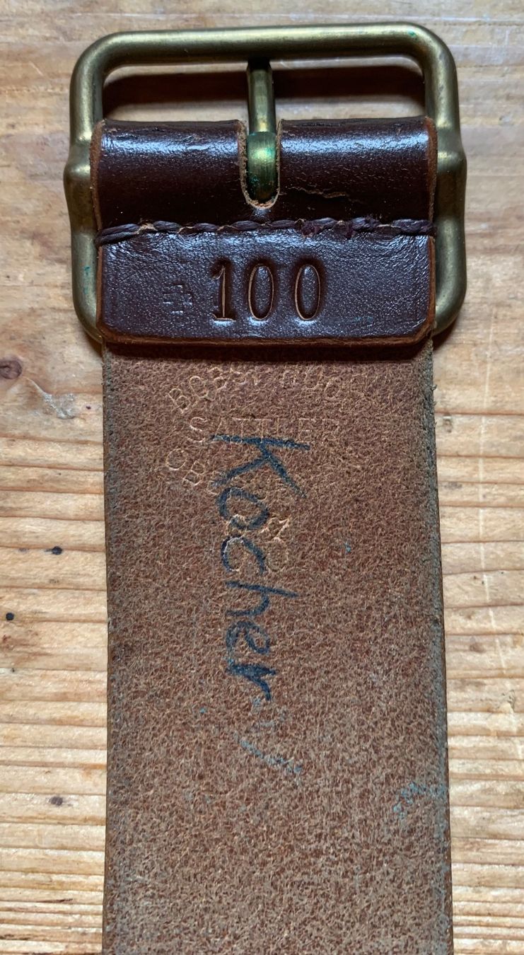 Schweizer Armee Cinture: Ausgangs-Ledergürtel der CH Armee, Länge 100cm – Usato da Goldingen venduto da Bergler012 2