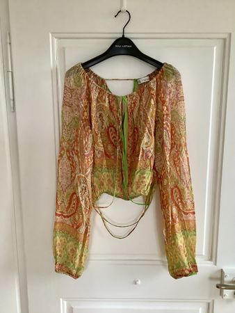 Bluse cropped luftig und leicht Paisley Boho von Zara, M