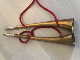 Signalhorn Set Messing 2 Stück gebrauchter Zustand