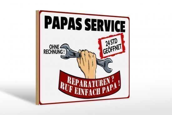 Insegne: Blechschild-PAPAS SERVICE-24 STD GEÖFFNE – Nuovo e nell'imballaggio originale da Rupperswil venduto da big-one-sale 1