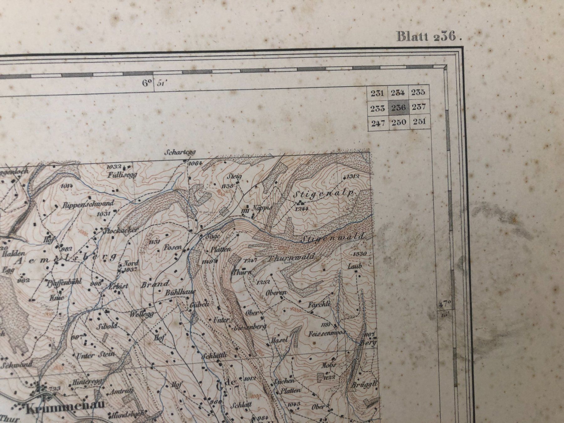 Cartine & Atlanti: Siegfriedatlas Bl. 236: Ebnat 1879 – Usato da Zürich venduto da allp 4