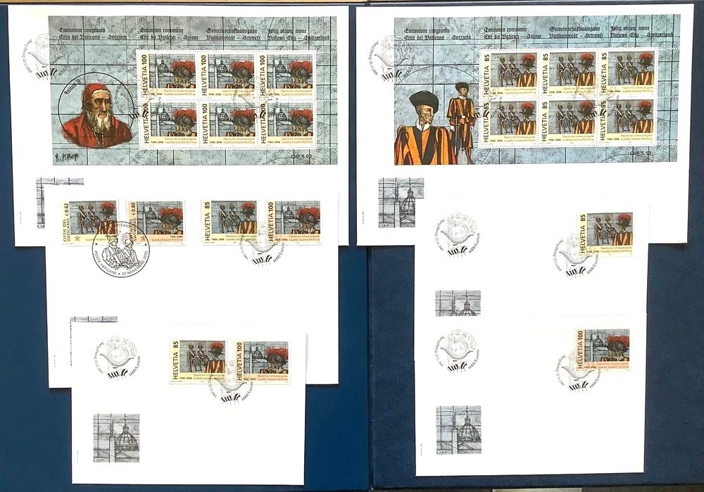 Tutti i francobolli: 2005 FDC Lot Schweizergarde Bogensatz - FDC+ Einzel + Kombi – Nuovo (secondo la descrizione) da Liestal venduto da Skunk02