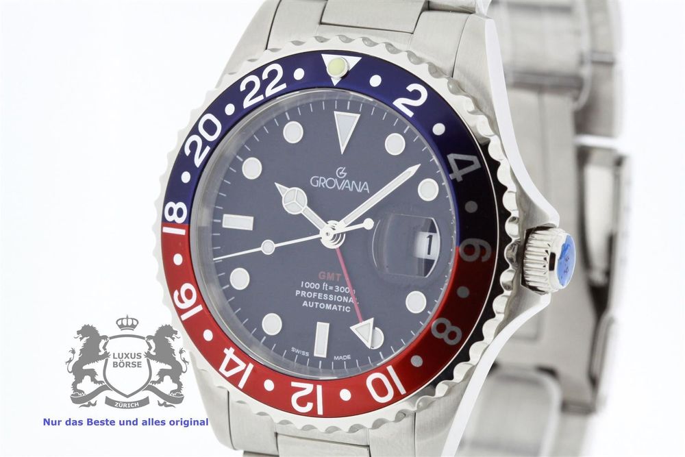 GROVANA Automatik GMT Diver Pepsi SWISS | Kaufen auf Ricardo