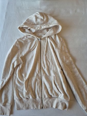 Beige Kapuzenjacke mit Reissverschluss