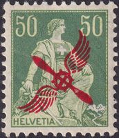 1919, Flugpostmarke Nr.2 postfrisch **, Kat: 180.-+ ABART!