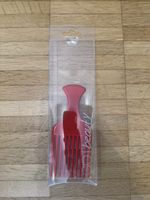 Nuovo! Pettine afro rosso, ideale per capelli ricci.