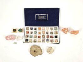 Sammlung aus Edelsteinen, Mineralien und Fossilien