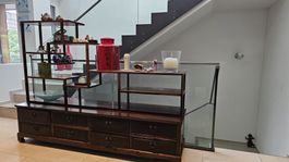 Regal und Sideboard aus massivem Mahagoniholz, China Style