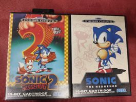 Lot de Jeux Sega Mega Drive Sonic 1 et 2 -