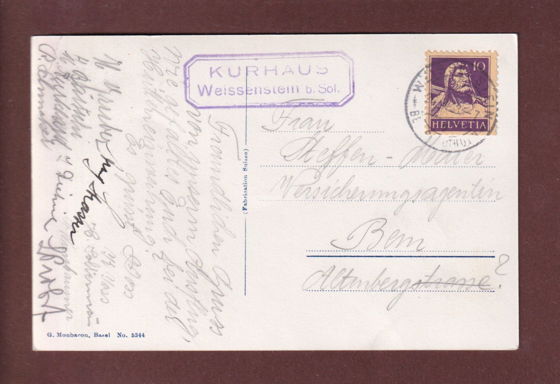 Cartoline postali: WEISSENSTEIN - Signal auf der Röthe - 1933 // Eckbug // – Usato da Pully venduto da nicecards 1