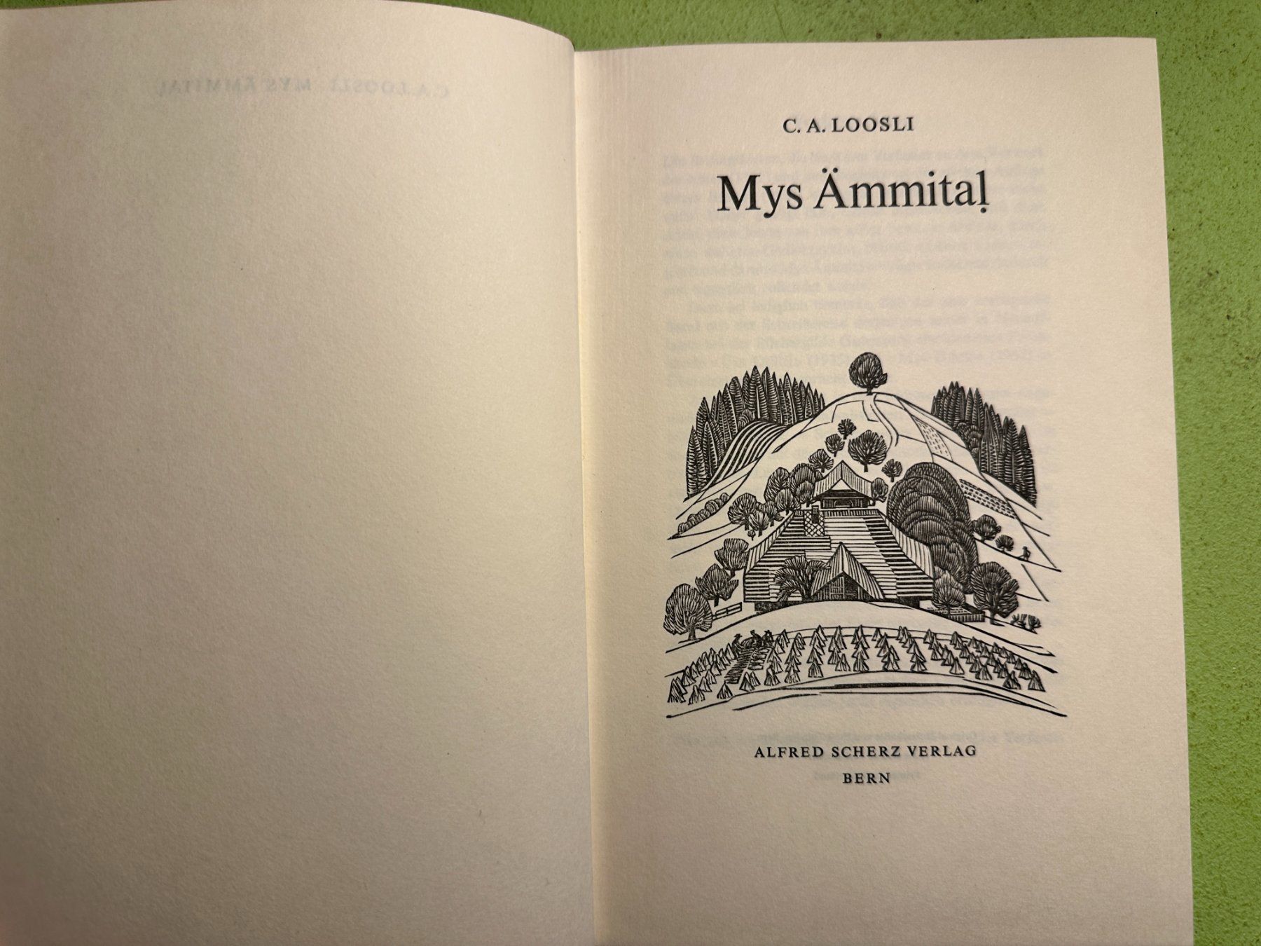 Libri: C. A. Loosli: Mys Ämmital. – Usato da Zürich venduto da allp 1