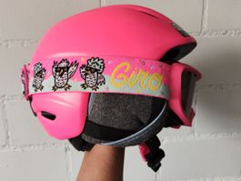 Giro Kinder Skihelm mit Skibrille pink Grösse XS