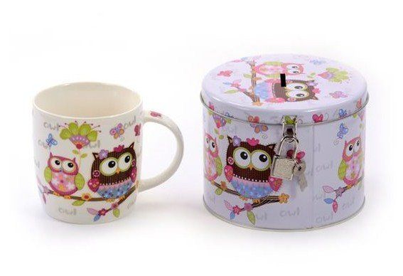 Tazze: Becher mit Sparbüchse "Tullia" – Nuovo e nell'imballaggio originale da Alpnach Dorf venduto da Mee-als-Tee