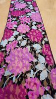 Damen Schal, Blumenmuster, Pink Schwarz Türkis, elegant