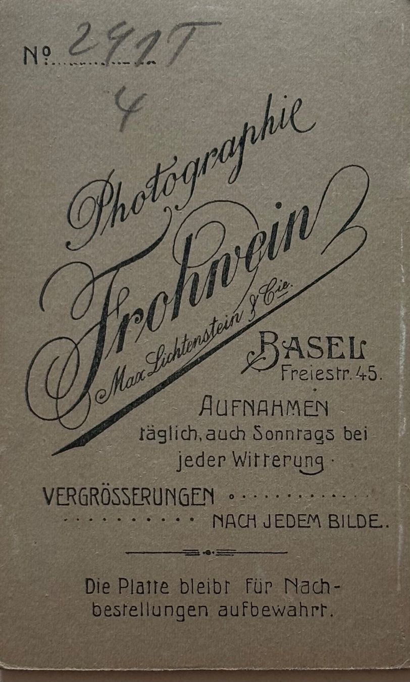 Cartoline postali: CDV Frohwein, Basel - Mann, Mode – Usato da Frauenfeld venduto da Merk52 1
