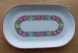 Antikes Kahla Servierteller mit Rosenmotiv, 33cm, Vintage !