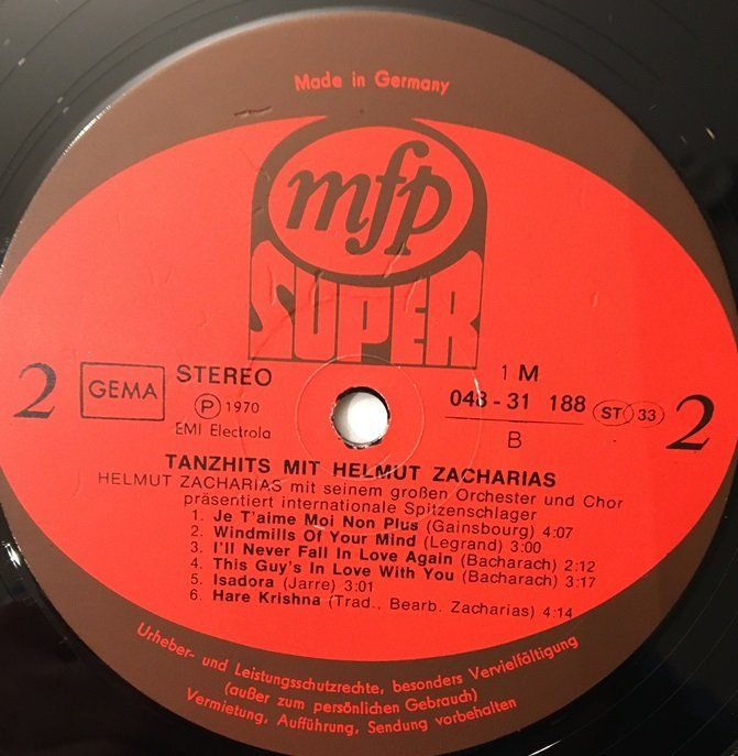 Dischi in vinile: Tanzhits mit Helmut Zacharias (LP) – Usato da Grüningen venduto da azulvinyl 3