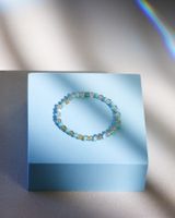 Elastisches Armband aus Larimar und Rutilquarz