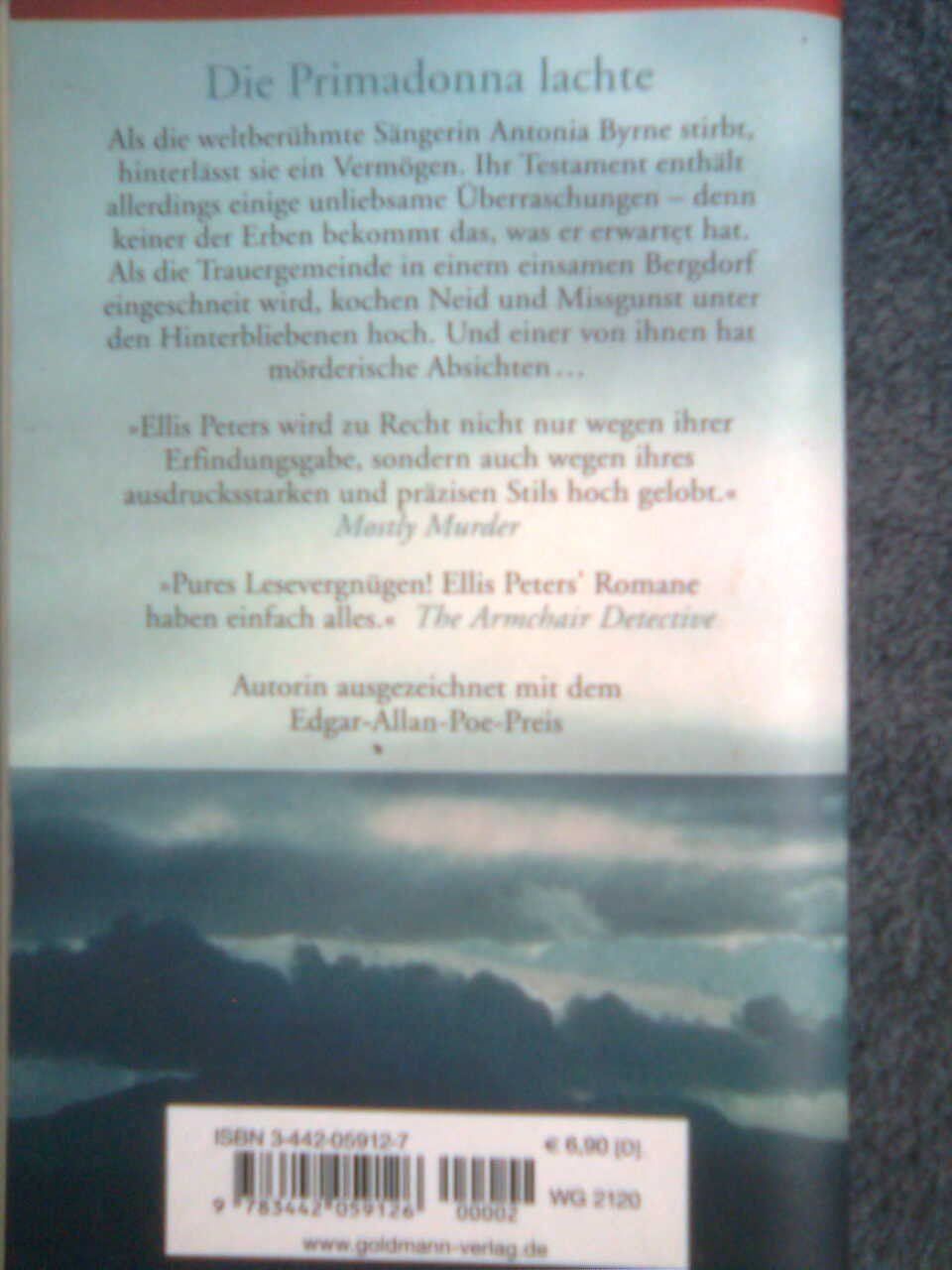 Bücher: Ellis Peters Die Primadonna lachte. – Gebraucht aus Basel von Alacant 2