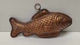 Antike Kupfer Backform Fisch (L25)