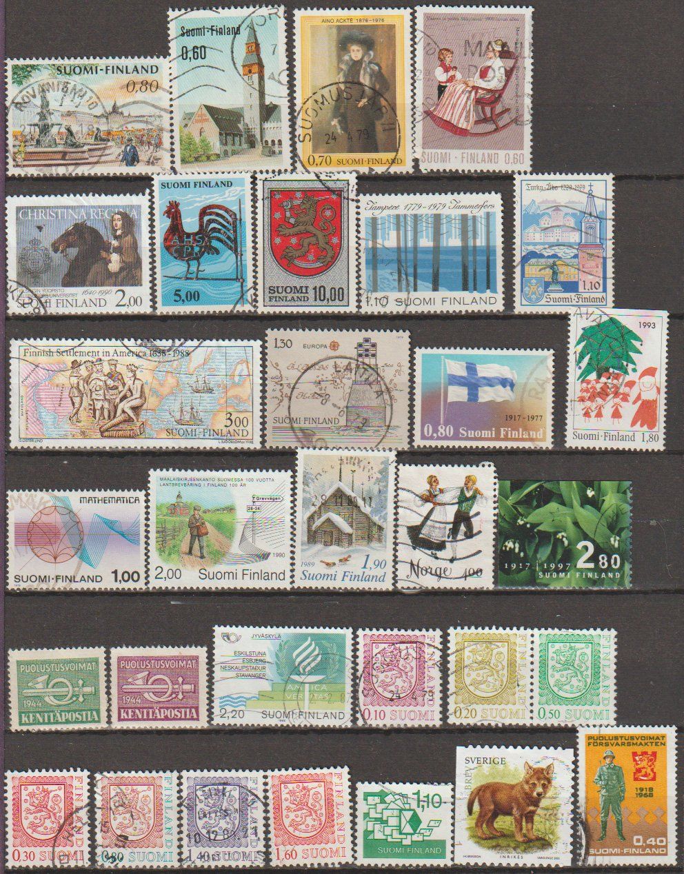 Alle Briefmarken: Finlande lot divers 1960-2000 – Gebraucht aus Crans-Montana von kira56