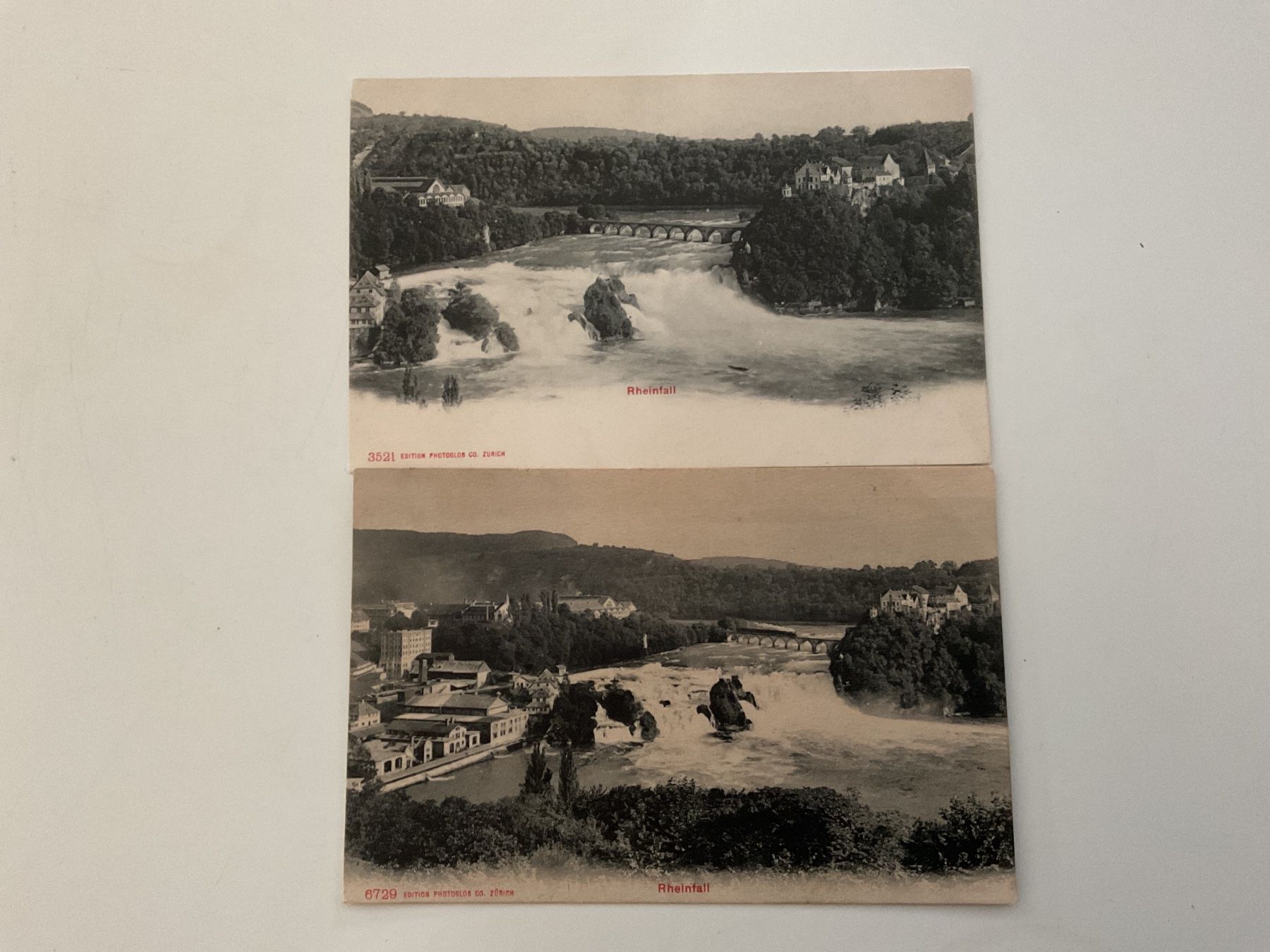 Cartoline postali: 2 Postkarten Rheinfall Schaffhausen – Usato da Rheinfelden venduto da iamello