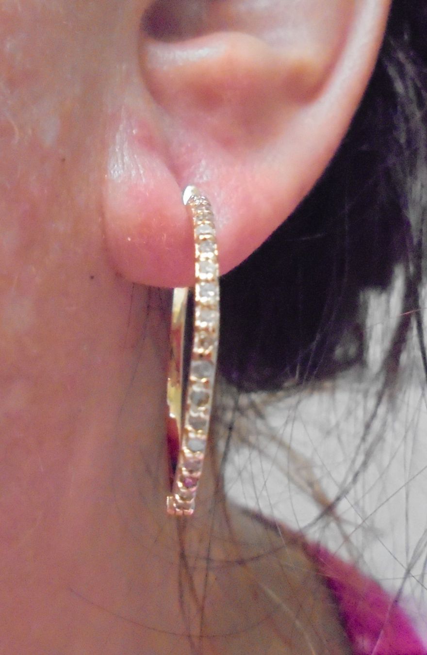 Ohrringe & -stecker: Echtschmuck: Champagner-Diamant-Creolen, 375 Gold – Neu (gemäss Beschreibung) aus Zuchwil von maumauchi 2
