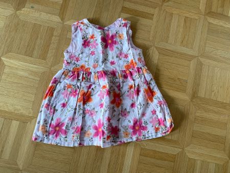 Mädchen Sommerkleid geblümt rosa orange Gr. 86