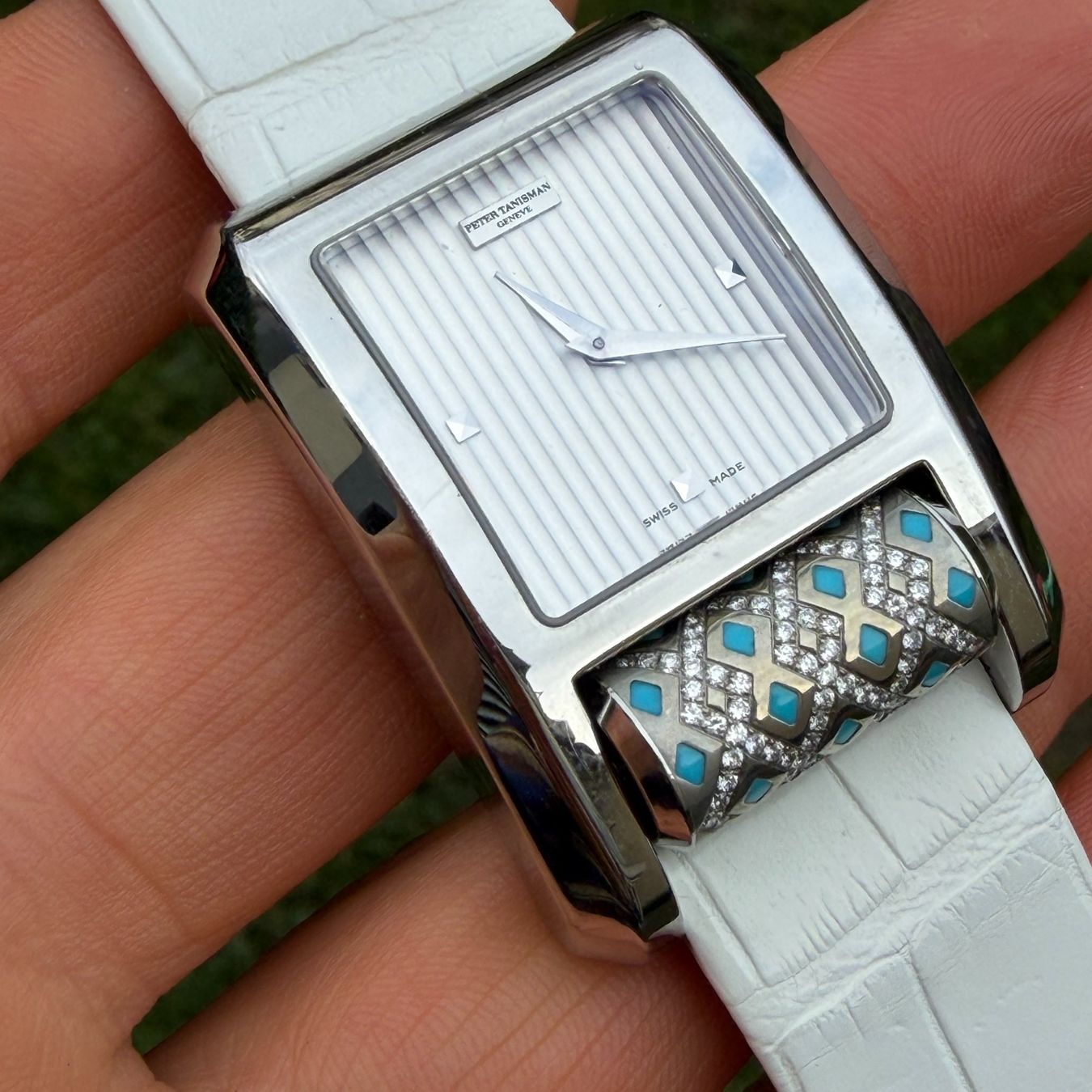 Orologi: PETER TANISMAN Geneve "Carousel" Diamonds Turquoise Watch – Usato da Vésenaz venduto da Grailium