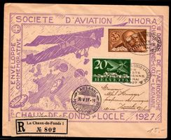 CH - Flugpost - regelm. Flug - RF 27.4D mit ZF - NOHORA