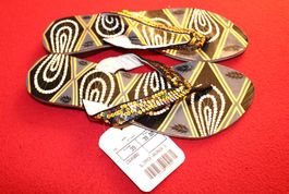 Neue Sandale Slipper Zehentrenner HAVANNA Gr. 39 mit Leder
