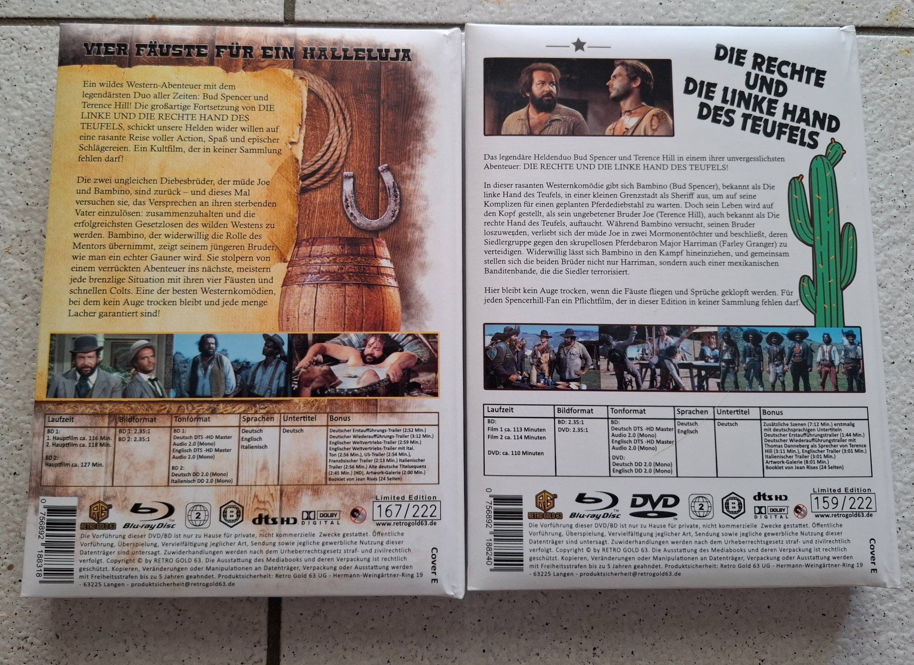 Alle DVDs: Bud Spencer / Terence Hill Wattierte Mediabooks – Neu (gemäss Beschreibung) aus Riehen von DVD-Palace 1