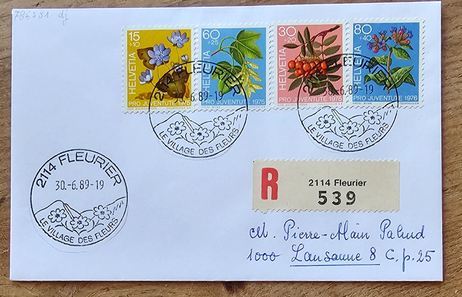 Tutti i francobolli: Lettre recommandée avec obl. spéciale FLEURIER 30.6.89 – Nuovo (secondo la descrizione) da Les Valettes venduto da Nuba1