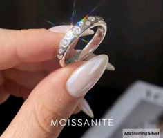 Bague argent avec diamants de moissanite certifiés GRA