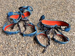 Klettergurt Set Mammut blau orange zwei Stück gebraucht