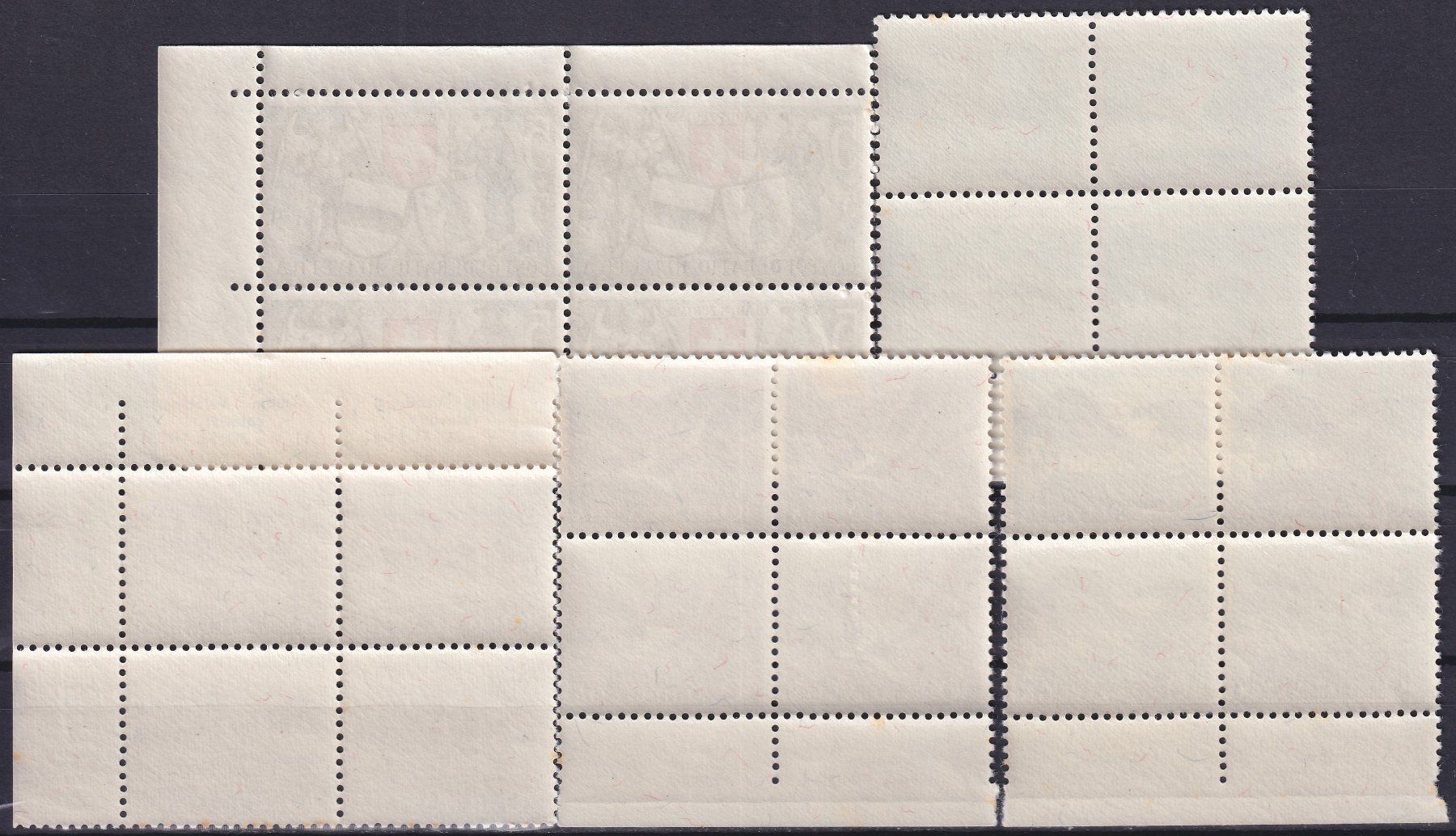 Tutti i francobolli: 1952, B56-B60 ** postfrische Viererblöcke mit TABS, Kat 70.- – Usato da Sursee venduto da Luzernerraute 1