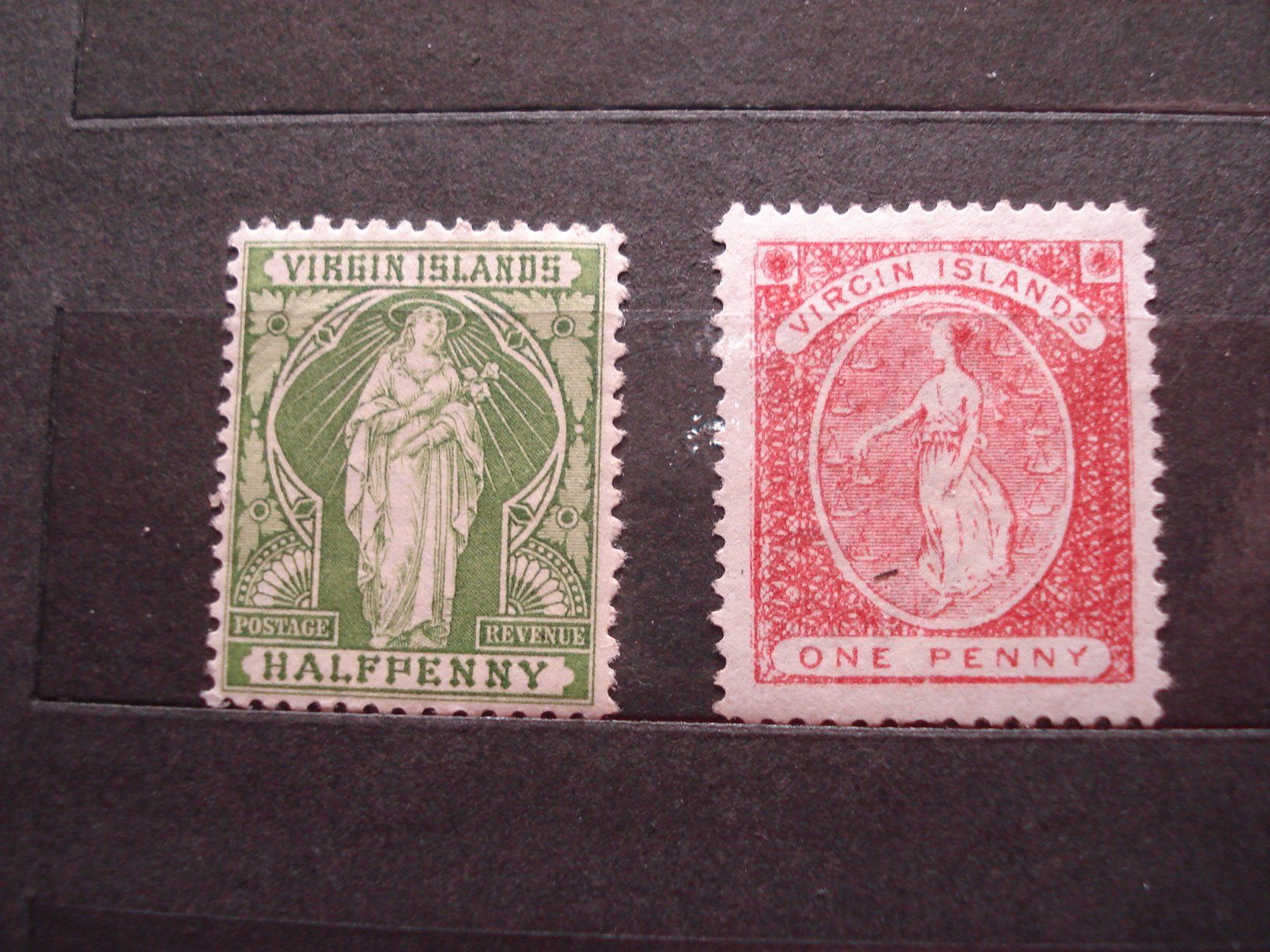Alle Briefmarken: 2 uralte Marken Virgin Islands, * – Gebraucht aus Niederwil AG von morostahu