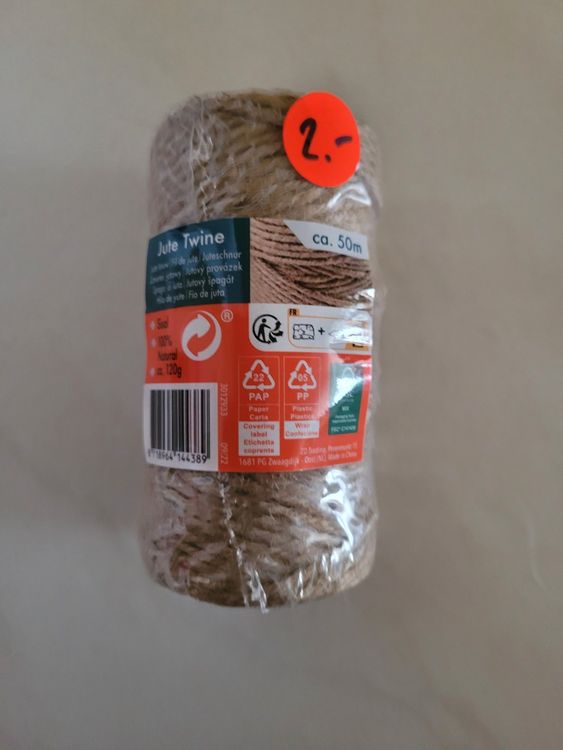 Corderie Italiane Jute-Schnur - 4mm Dick, 100 Meter Natur