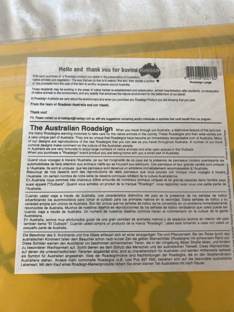 Schilder: Vier australische Warnschilder Roadsign Set  – Gebraucht aus Dozwil von Bach_4 3